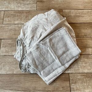 European Linen Stripe Fitted Sheet Set